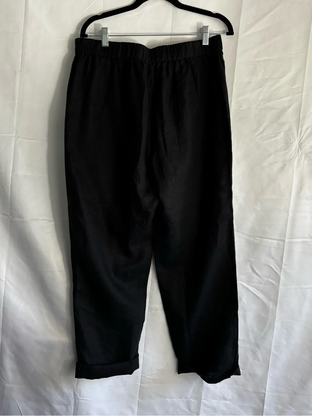 women's Black Quince Linen Casual Pants